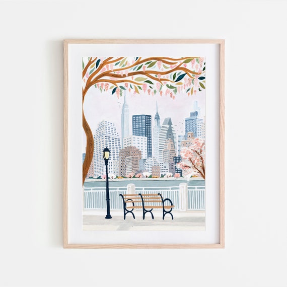 New York Art Print, NYC Poster,  NYC Skyline, America Art Print, New York Poster, New York Gift, New York Decor, Travel Poster, Housewarming