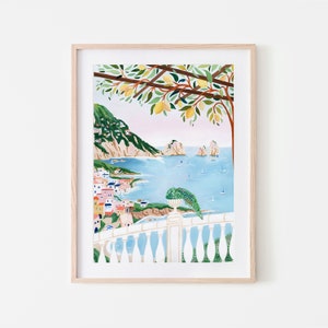 Capri Art Print, Italy Art Print, Amalfi Coast, Travel Gift, Travel Poster, Italian Coast, Anniversary Gift, Housewarming, Wedding Gift