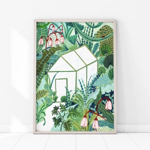 Jungle Greenhouse / Botanical Illustration / Jungle Print / Tropical / Home Decor / Dorm Wall Art/Botanical Print/Nursery Decor/Tropical Art image 4