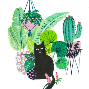 Black Cat / Cat Art / Cat Lover Gift / Home Decor / Cat Print / Gift for her / Cat / Cat Decor / Wall Art / Dorm Decor / Cat Illustration image 6