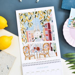 Calendar, 2026 Travel Calendar, Monthly Calendar, Travel wall Calendar, Illustrated 12 Month Calendar, Travel Gift, Wall Decor image 3