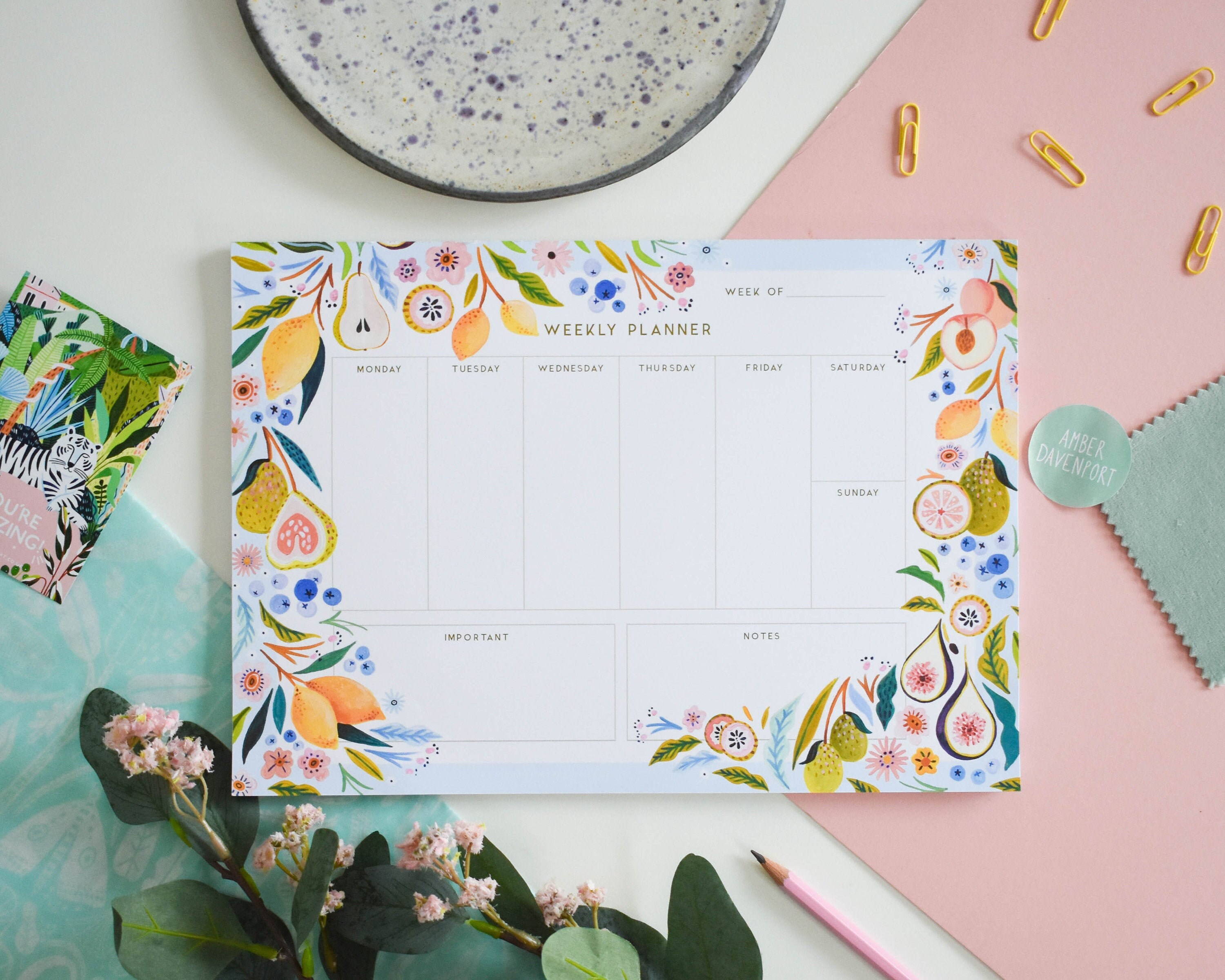 A4 Weekly Planner Pad, to Do List, Undated Planner, Desk Pad, Family ...