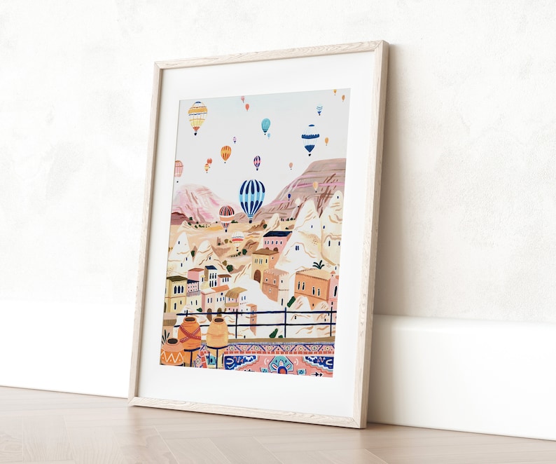 Cappadocia, Turkey Art Print, Hot Air Balloon Print, Travel Print, Travel Poster, Europe Print, Housewarming Gift, Anniversary Gift image 4