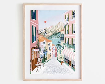 Lake Como, Italy Art Print, Travel Gift, Travel Poster, Europe Print, Italian Lakes, Italian Riviera, Housewarming, Wedding Gift