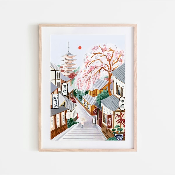 Kyoto Art Print, Japan Travel Poster, Kyoto Poster, Japanese Print, Japan Print, Travel Print, Travel Poster, Housewarming Gift, Wall Decor