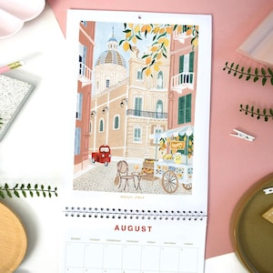 Calendar, 2026 Travel Calendar, Monthly Calendar, Travel wall Calendar, Illustrated 12 Month Calendar, Travel Gift, Wall Decor image 6