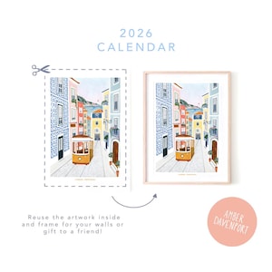 Calendar, 2026 Travel Calendar, Monthly Calendar, Travel wall Calendar, Illustrated 12 Month Calendar, Travel Gift, Wall Decor image 5
