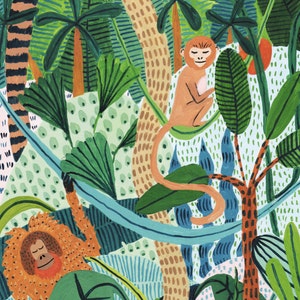 Monkey Print / Orangutan / Botanical Print / Jungle / Tropical / Botanical Illustration /Tropical Art/Nursery Decor/Nursery Wall Art/Safari image 8