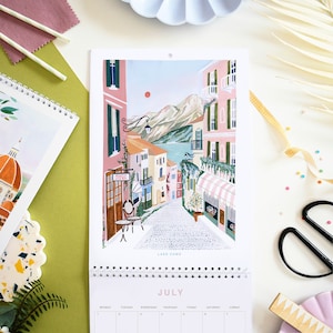 Calendar, 2024 Italy Travel Calendar, Monthly Calendar, Travel wall Calendar, Illustrated 12 Month Calendar, Travel Gift, Wall Decor image 7