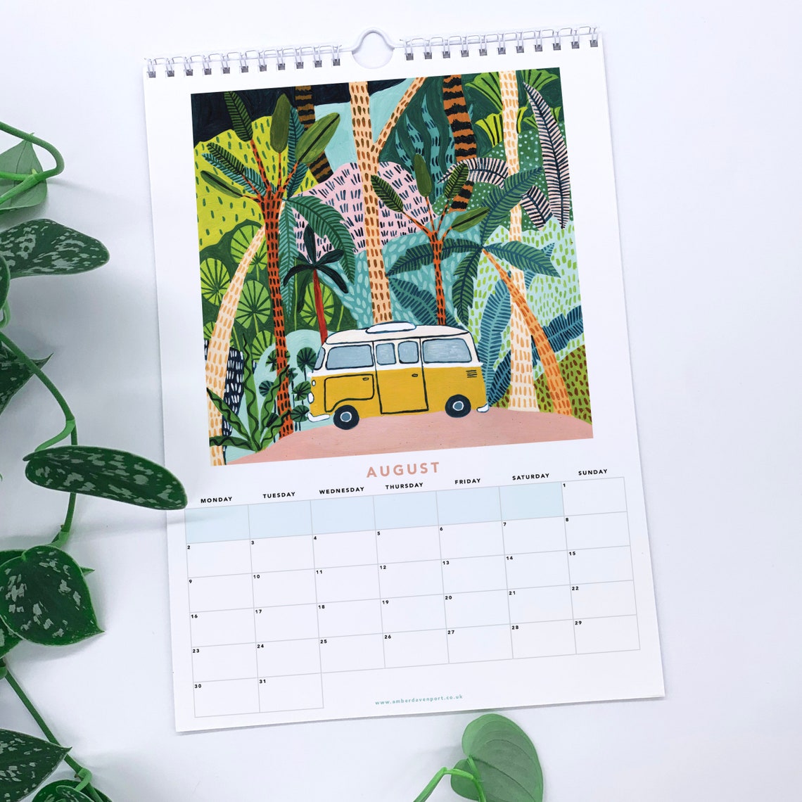 2021 Jungle Wall Calendar Monthly Calendar Illustrated 12 Etsy