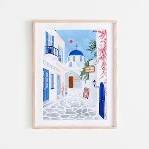 Paros Griechenland Art Print, Griechenland Wandkunst, Reisedruck, Reiseplakat, Wanddekor, Einweihungsgeschenk, Jubiläumsgeschenk, Santorini, Mykonos