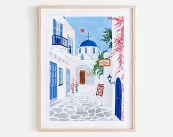 Paros Greece Art Print, Greece Wall Art, Travel Print, Travel Poster, Wall Decor, Housewarming Gift, Anniversary Gift, Santorini, Mykonos