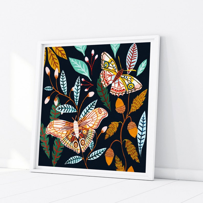 Butterfly Print / Insect Art / Woodland Nursery Decor / - Etsy