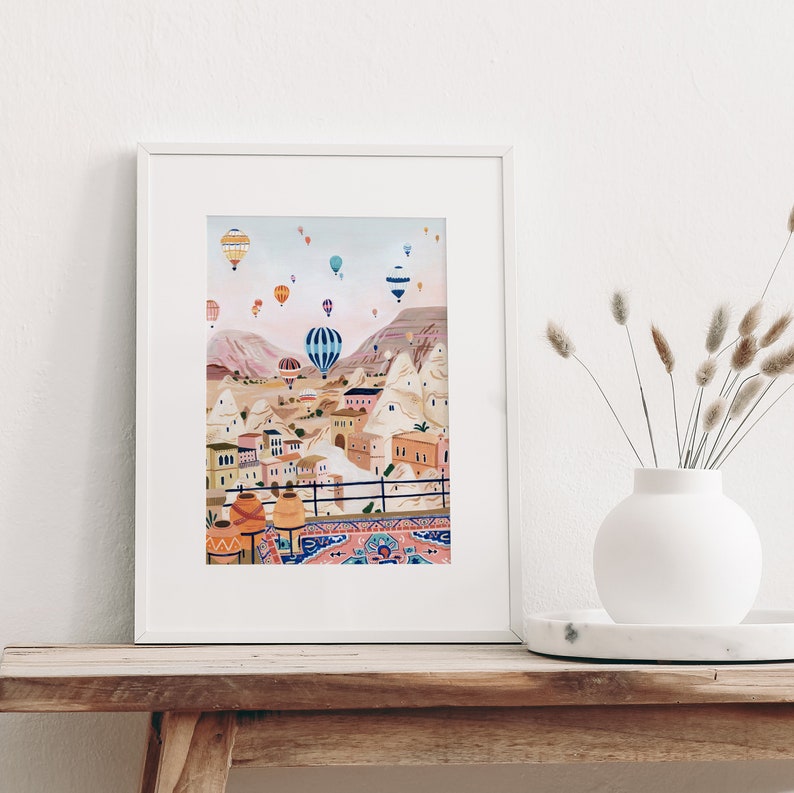 Cappadocia, Turkey Art Print, Hot Air Balloon Print, Travel Print, Travel Poster, Europe Print, Housewarming Gift, Anniversary Gift image 2