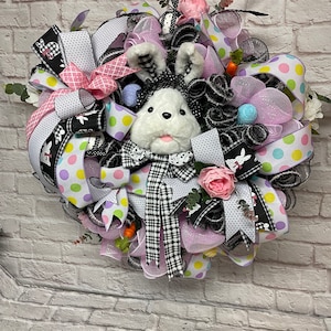 Easter wreath, spring wreath, Easter bunny wreath, Easter home decor, Easter decorations, Easter door decor