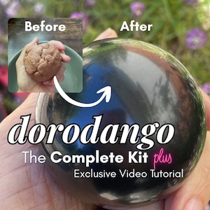 Kit Dorodango: Kit de manualidades DIY para niños para crear bolas de barro brillantes. Tutorial en vídeo gratuito.