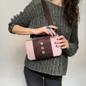 Handmade Cork Leather Shoulder Bag.  Chirstmas Sustainable Vegan Accessories