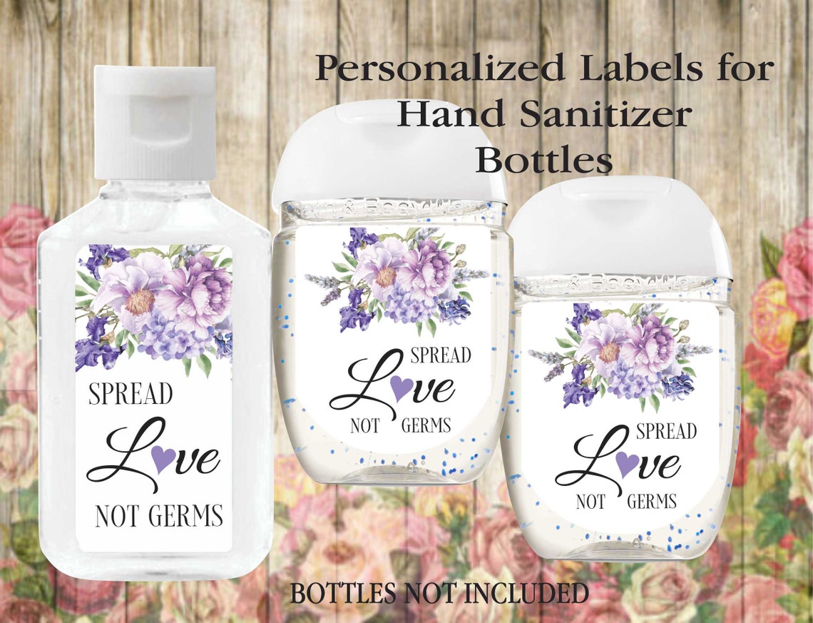 Wedding Hand Sanitizer Label Purell 2 oz & 1 oz Bath and