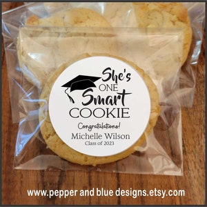 One Smart Cookie Label, Graduation Gift Labels, Graduation Gift Bags, Graduation Favors, Graduation Cookie Favors, Labels and bags