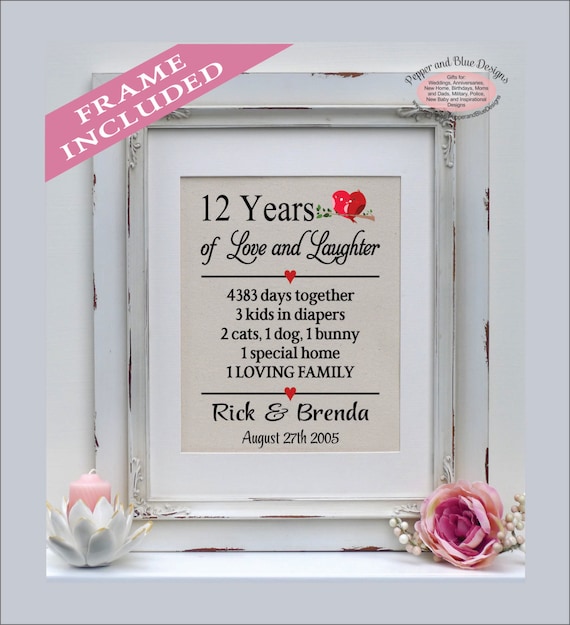 12 year anniversary gift for wife