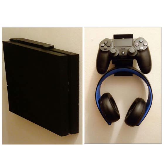 Wall Mount Brackets For Ps4 Console And Controller Headset With Mounting S Black Or White Free Lifetime Warranty