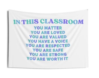 Citas en el aula sobre la cama Decoración de la pared Tapiz Decoración de la pared del aula en este aula Decoración boho Decoración del dormitorio Teen College Y2K Póster de decoración