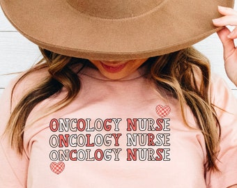 Camiseta de enfermera oncológica, sudadera de enfermera oncológica, ropa de enfermera pediátrica, regalo de San Valentín para enfermera oncóloga