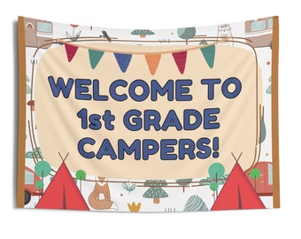 Nature Tapestry Teacher Tapestry Class Decor Camping Theme Custom Classroom decor themes classroom door decor camping theme classroom
