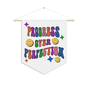 Growth Mindset Poster Pennant Classroom Tapestry Class Quote Class Decor Class Door Decor Positive Progress Over Perfect Teacher Tapestry