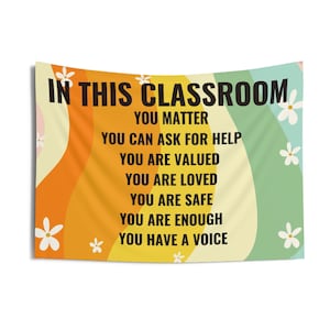 Classroom Quotes Wall Decor Classroom Tapestry Wall Decor Boho Classroom Decor Retro Elementary Decor Poster Positive Class Decor Teacher
