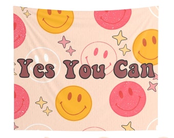 Citas para el aula, decoración de pared sobre la cama, tapiz de los años 70, tapiz para el aula, decoración bohemia universitaria, decoración de dormitorio, decoración universitaria para adolescentes, profesor de hoy