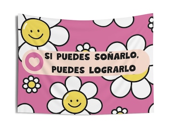 Clase Bilingüe Letreros De Español Citas De Clase Clase De Escuela Decoración De Pared Tapiz Clase Bilingüe Español Decoración Tapiz Si Puede Póster Doble