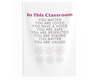 Positive Classroom Tapestry Classroom Quotes Tapestry Classroom Wall Decor Boho Decor Dorm Decor Teen College Y2K Decor Hanging Over the Bed