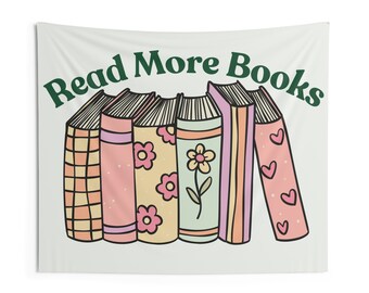 Leer más Libros Lectura Tapiz Citas de clase Decoración Biblioteca Boho Decoración de aula Decoración de dormitorio Póster universitario para adolescentes Libros Leer Profesor booktok