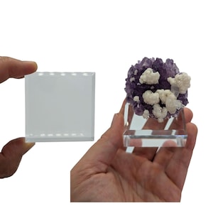 Clear Acrylic Display Base - 2&quot; x 2&quot; x 0.75&quot; - Size C - Mineral Rock Stand, Holder
