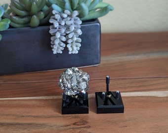 Size 1 Mineral Stand: Black Acrylic Rock Display