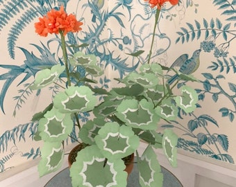 Large Paper Geranium with two flowers and three stems select your colors to create your own