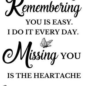 Remembering You Memorial Quote SVG File and PNG