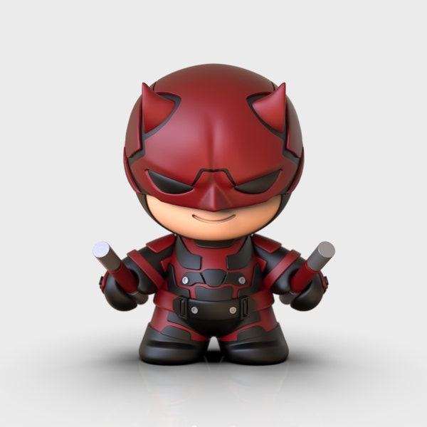 Chibi DAREDEVIL STL 3D Printing Files | High Quality | Cute | 3D Model | Marvel | Kingpin | Toy | Figure | Playful