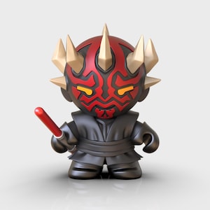 Chibi DARTH MAUL STL 3D Printing Files | High Quality | Cute | 3D Model | Star Wars | Vader | Toy | Figure | Playful