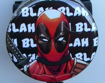 Assorted Comic "Deadpool" Blah Blah Blah, Action Shot, Standing Stance,comic eyes badge reel