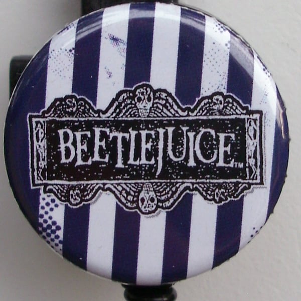 Pop culture "Beetlejuice" logo badge reel