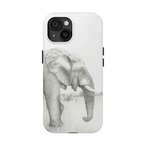 Elegant Elephant Tough Phone Case | Durable Elephant Graphic Design, Animal Lover Gift, Nature Aesthetic, Eco-Friendly Phone Protection