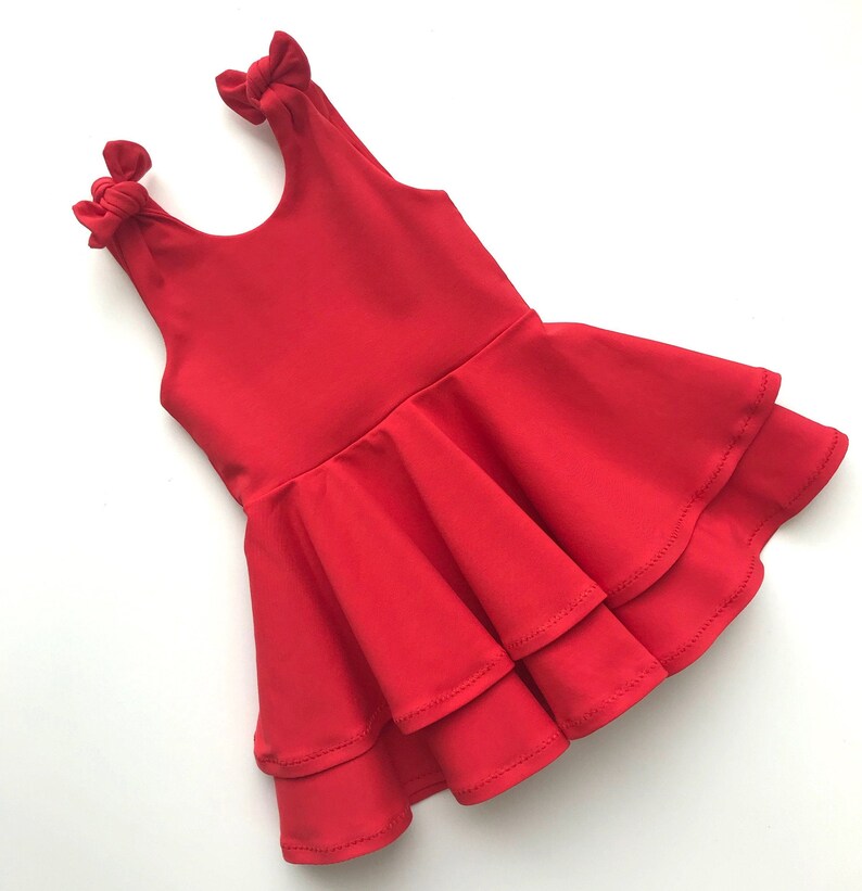 Baby Girl Birthday Dress Christmas Red Twirl Dress