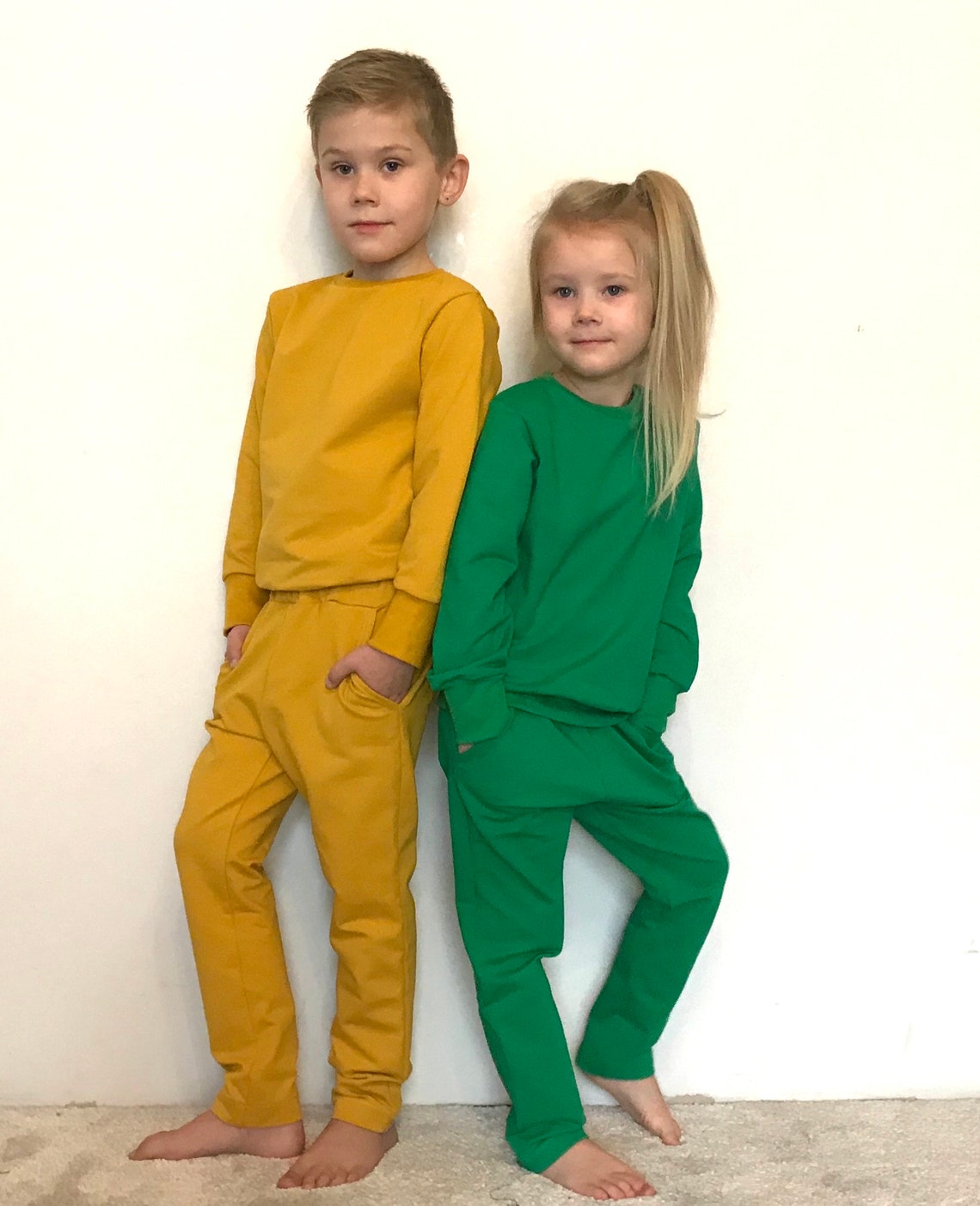 Unisex Kids Sweatsuit Green Sweatshirt Green Sweatpants Etsy