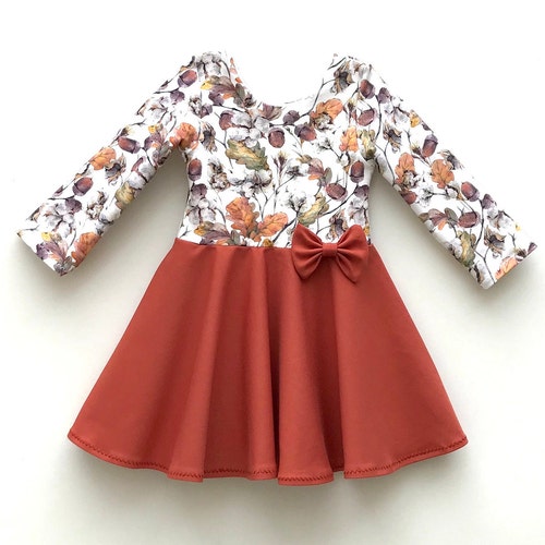 Orange Toddler Dress Fall Baby Clothes Girls Dresses Etsy
