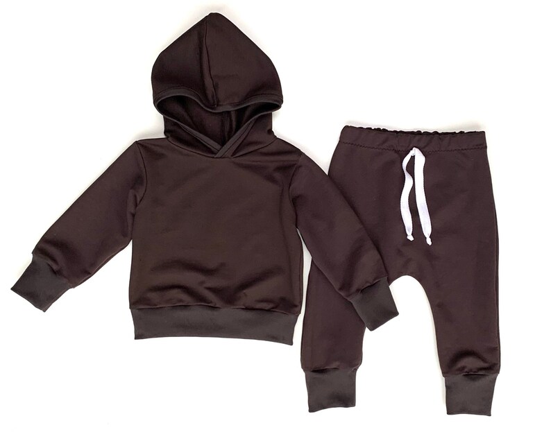 Sweatsuit Set Baby Brown Tracksuit Baby Hoodie Harem Pants | Etsy