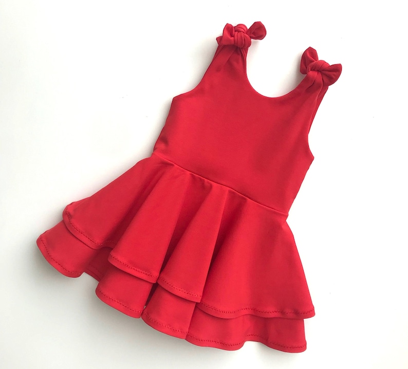 Baby Girl Birthday Dress Christmas Red Twirl Dress