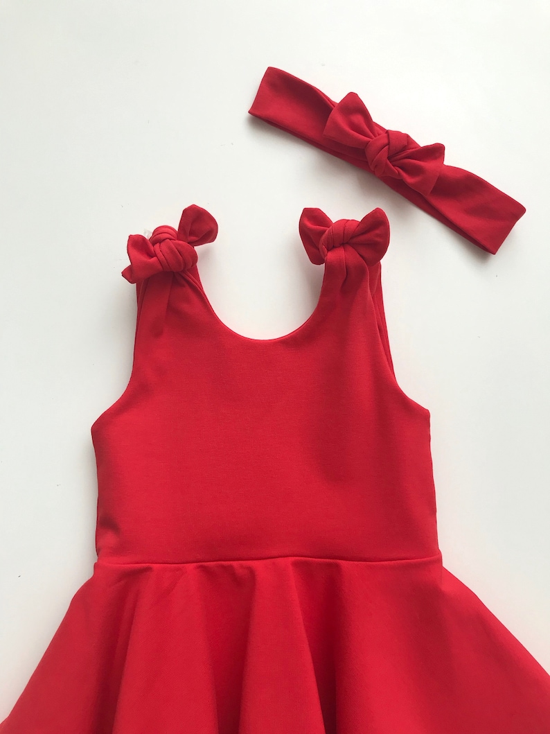 Baby Girl Birthday Dress Christmas Red Twirl Dress
