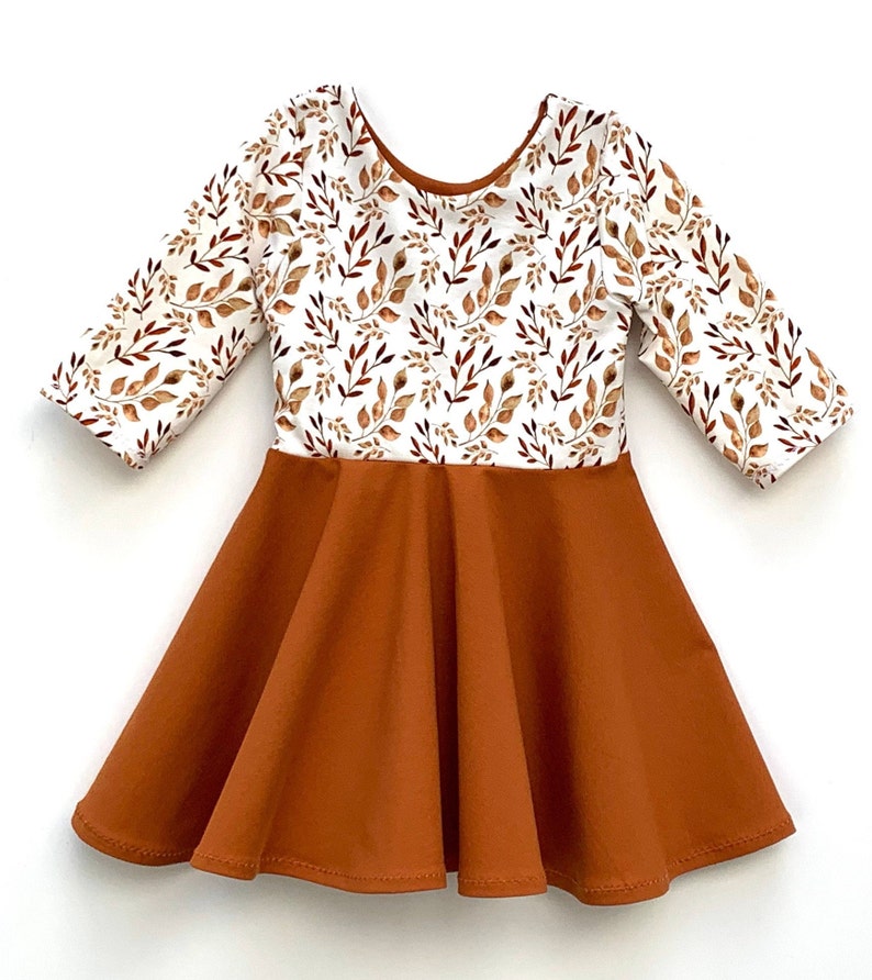 Fall twirl dress Baby Thanksgiving dress Brown Toddler fall Etsy